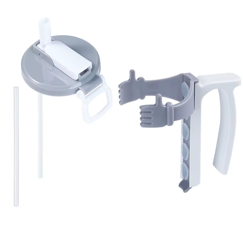 GRIPSIP™ Can Handle & Lid Set — Snap-On Grip with Spill-Proof Straw Cover