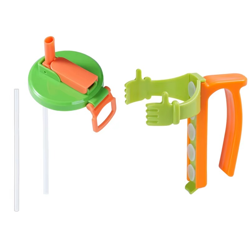 GRIPSIP™ Can Handle & Lid Set — Snap-On Grip with Spill-Proof Straw Cover