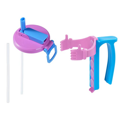 GRIPSIP™ Can Handle & Lid Set — Snap-On Grip with Spill-Proof Straw Cover